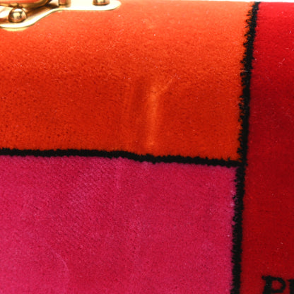 Prada Velluto Ricamo Cahier Shoulder Bag Fuxia 9 of 11