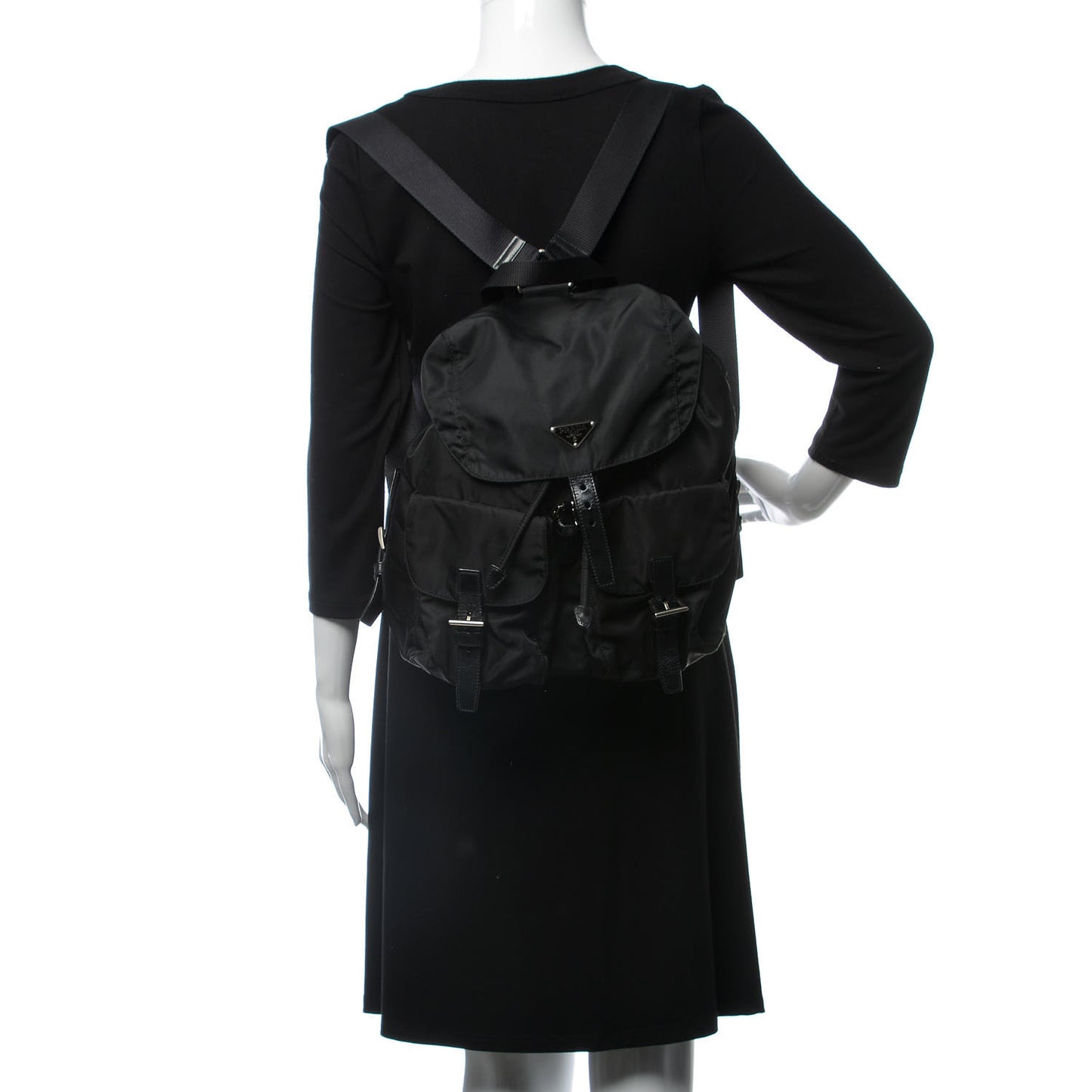 Nylon Vela Medium Backpack Black