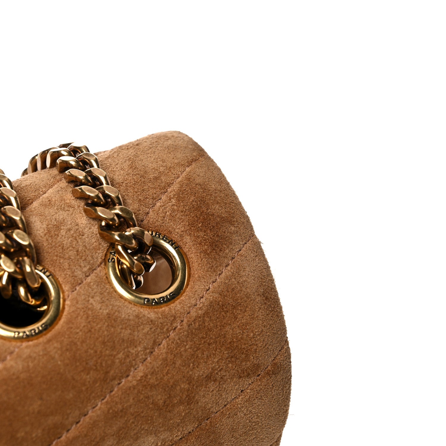 Saint Laurent Suede Y Quilted Monogram Medium Loulou Chain Satchel Cinnamon 27 of 27