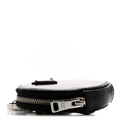 Prada Spazzolato Round Coin Pouch Bag Charm Black 4 of 8