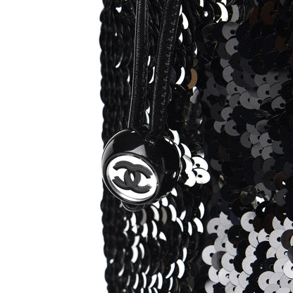Chanel Sequin Summer Night Drawstring Tote Black 8 of 8