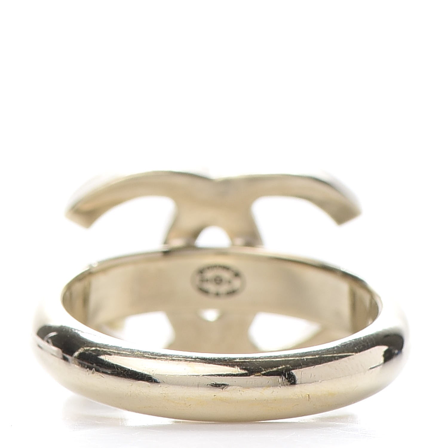 Chanel Pearl CC Ring 6.75 Gold 3 of 5
