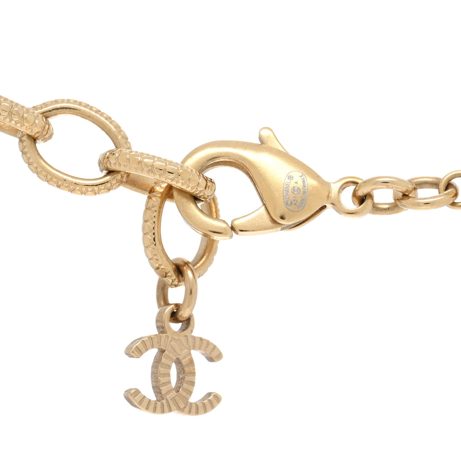 Chanel Pearl Crystal CC Necklace Gold 4 of 4