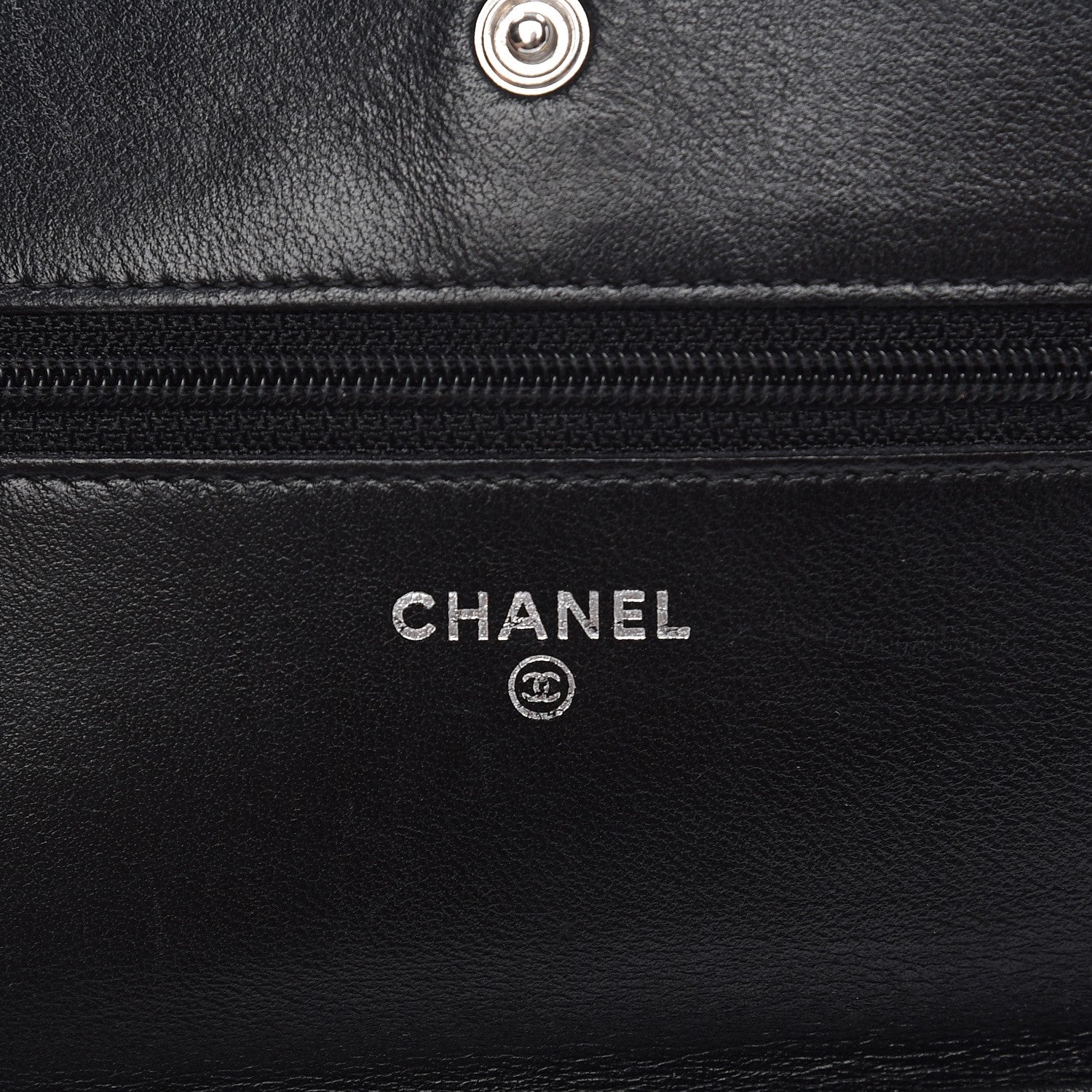 Chanel Distressed Patent Calfskin Quilted Wallet on Chain WOC Black 6 of 8