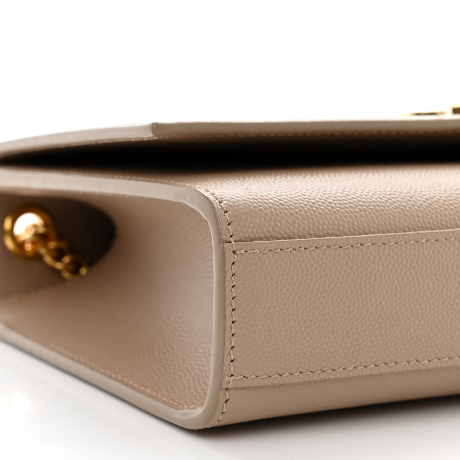 Saint Laurent Grain De Poudre Medium Monogram Kate Satchel Dark Beige 9 of 10