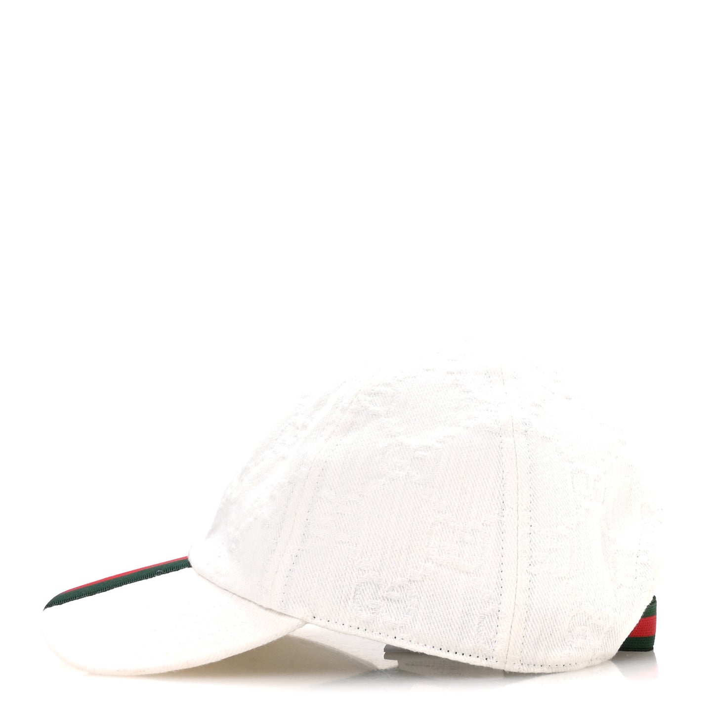 Cotton Monogram Web Baseball Hat L White