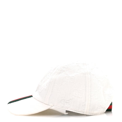 Gucci Cotton Monogram Web Baseball Hat L White 4 of 9