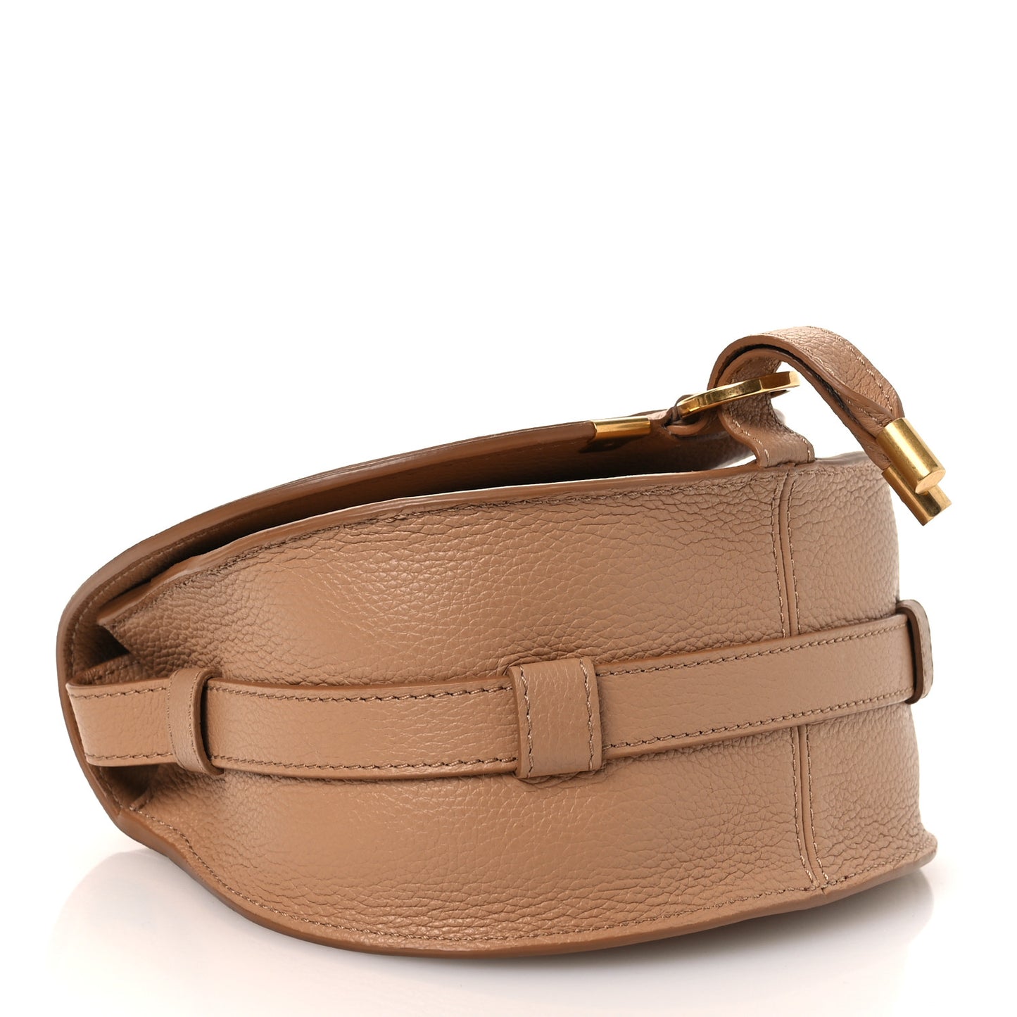 Grained Calfskin Small Marcie Saddle Bag Light Tan