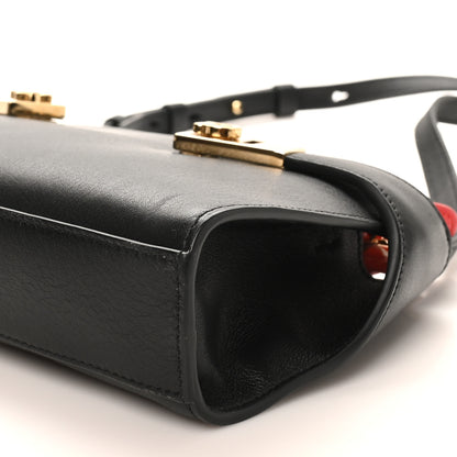 Salvatore Ferragamo Calfskin Mini Hug Crossbody Bag Black Flame Red 9 of 9
