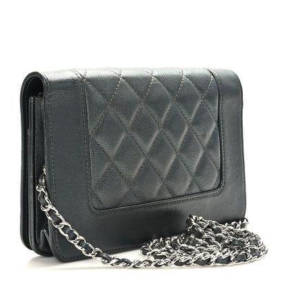 Chanel Caviar Quilted Vintage Mademoiselle Wallet On Chain WOC Dark Grey 3 of 11