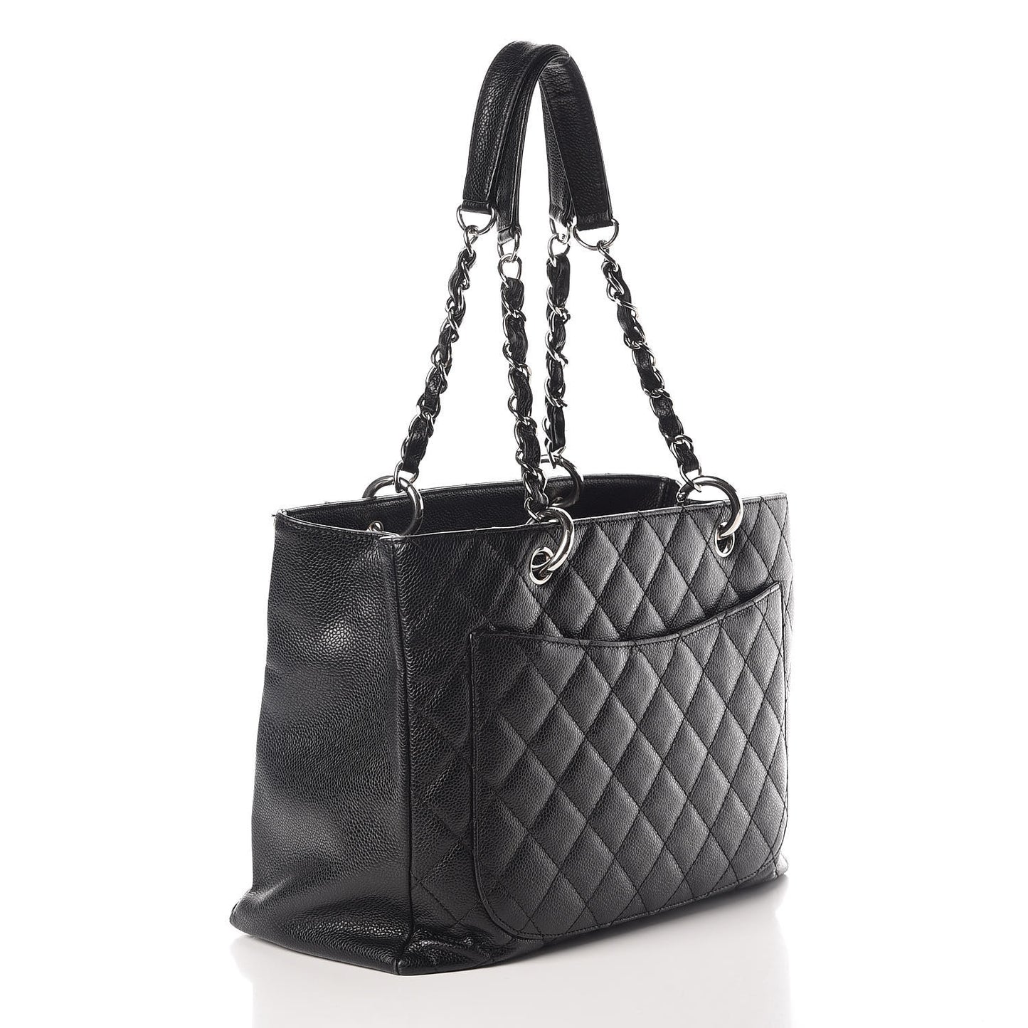 Caviar Quilted Grand Shopping Tote GST Black