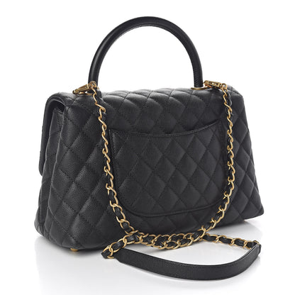 Chanel Caviar Quilted Small Coco Handle Flap Black 3 of 11