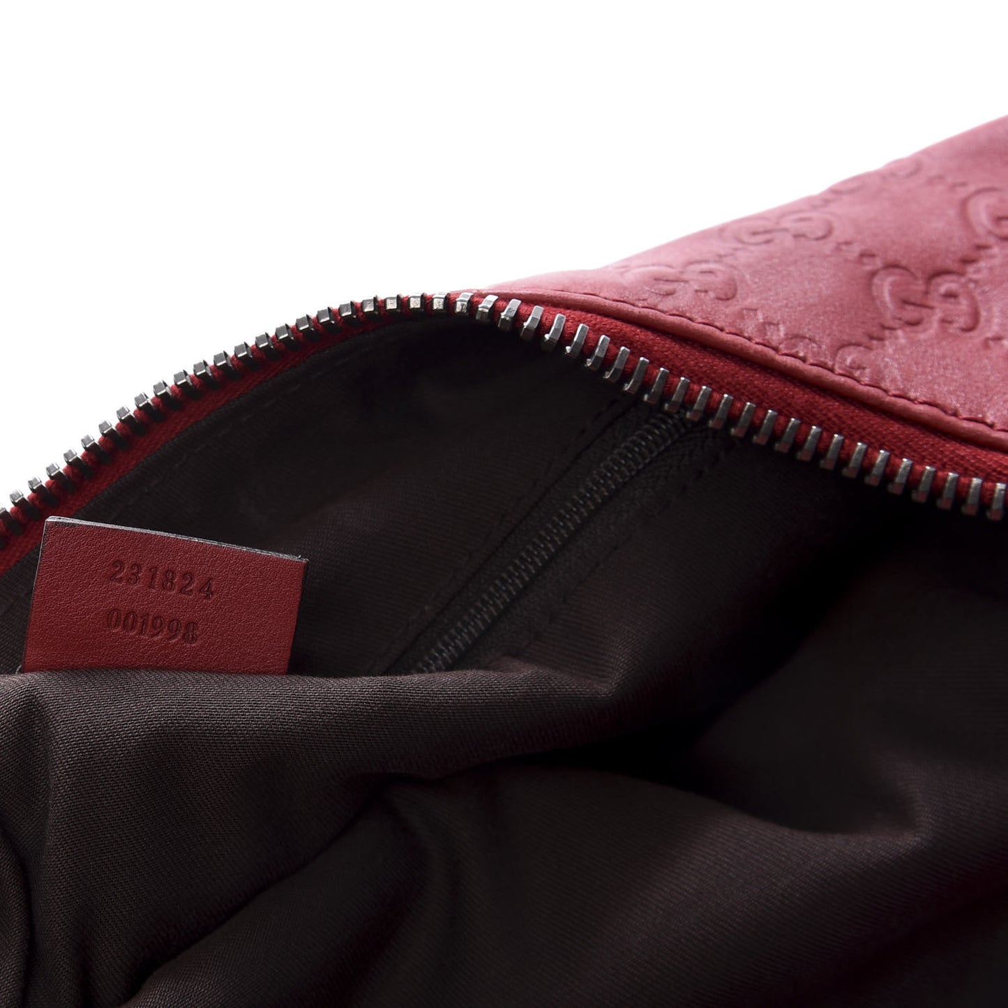 Guccissima Half Moon Bamboo Ring Hobo Red