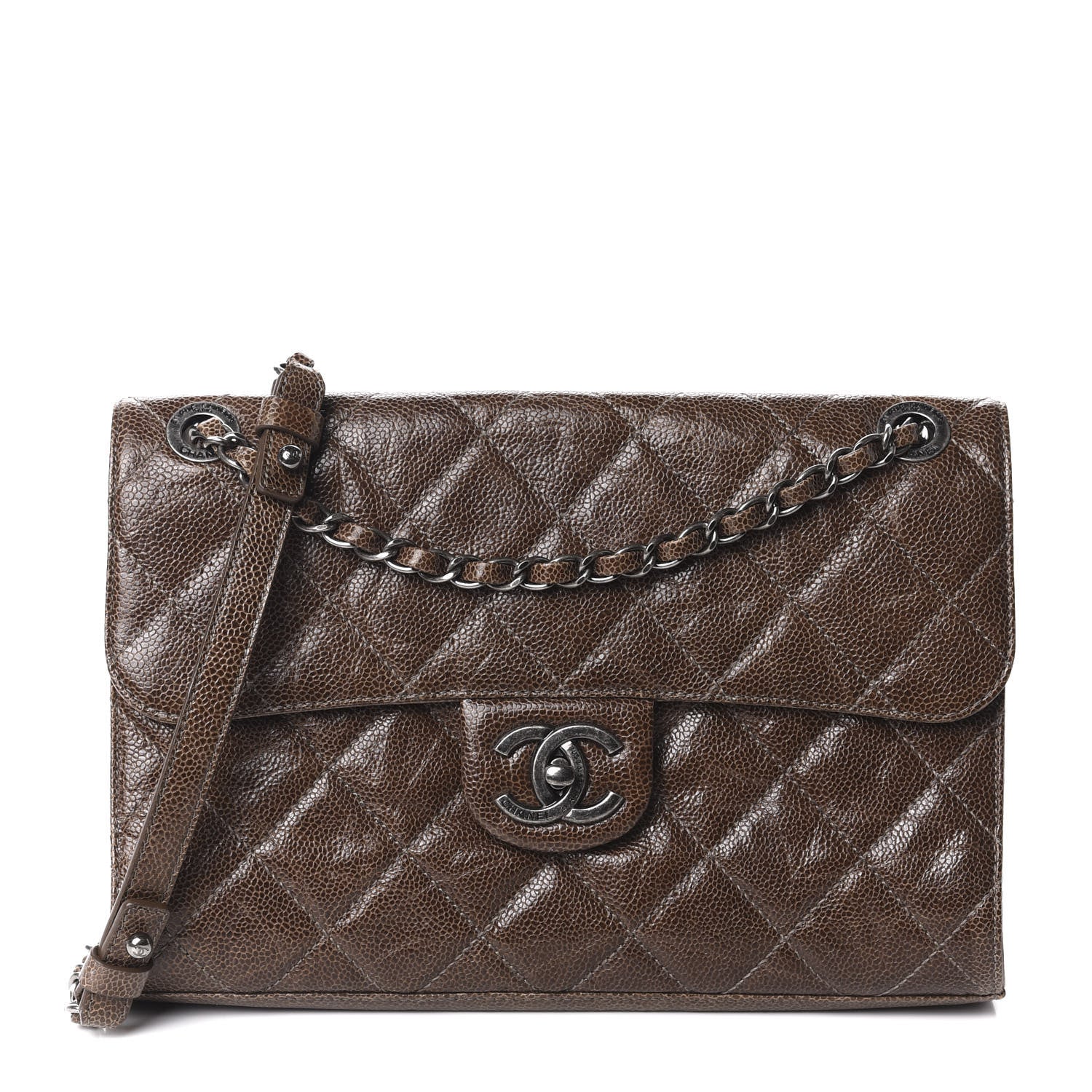Chanel Crumpled Grained Calfskin Medium CC Crave Flap Brown 1 of 10