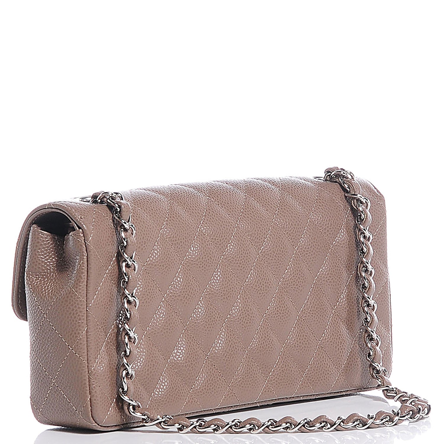 Chanel Caviar East West Flap Bag Taupe 3 of 8