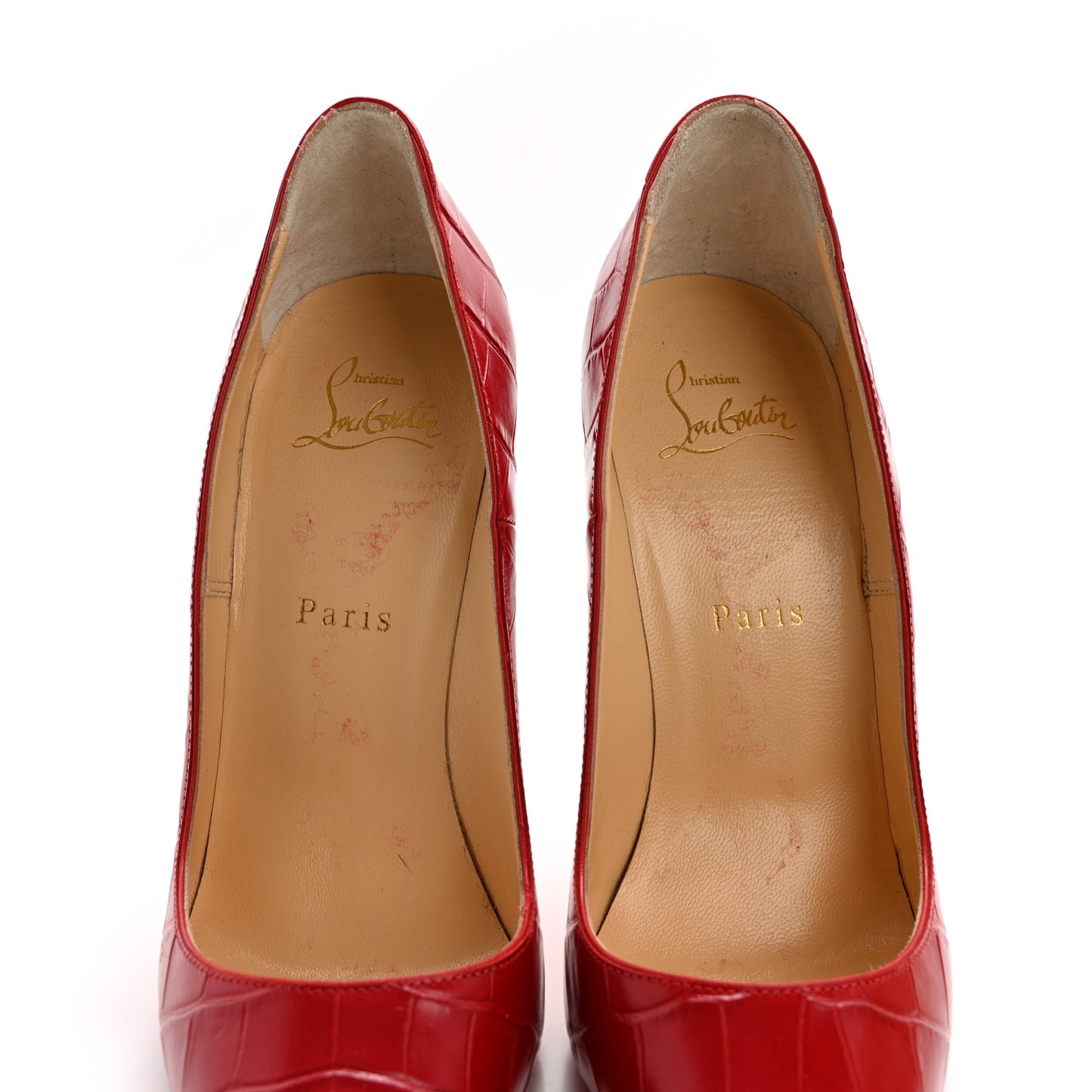 Calfskin Alligator Embossed So Kate 120 Pumps 38.5 Loubi