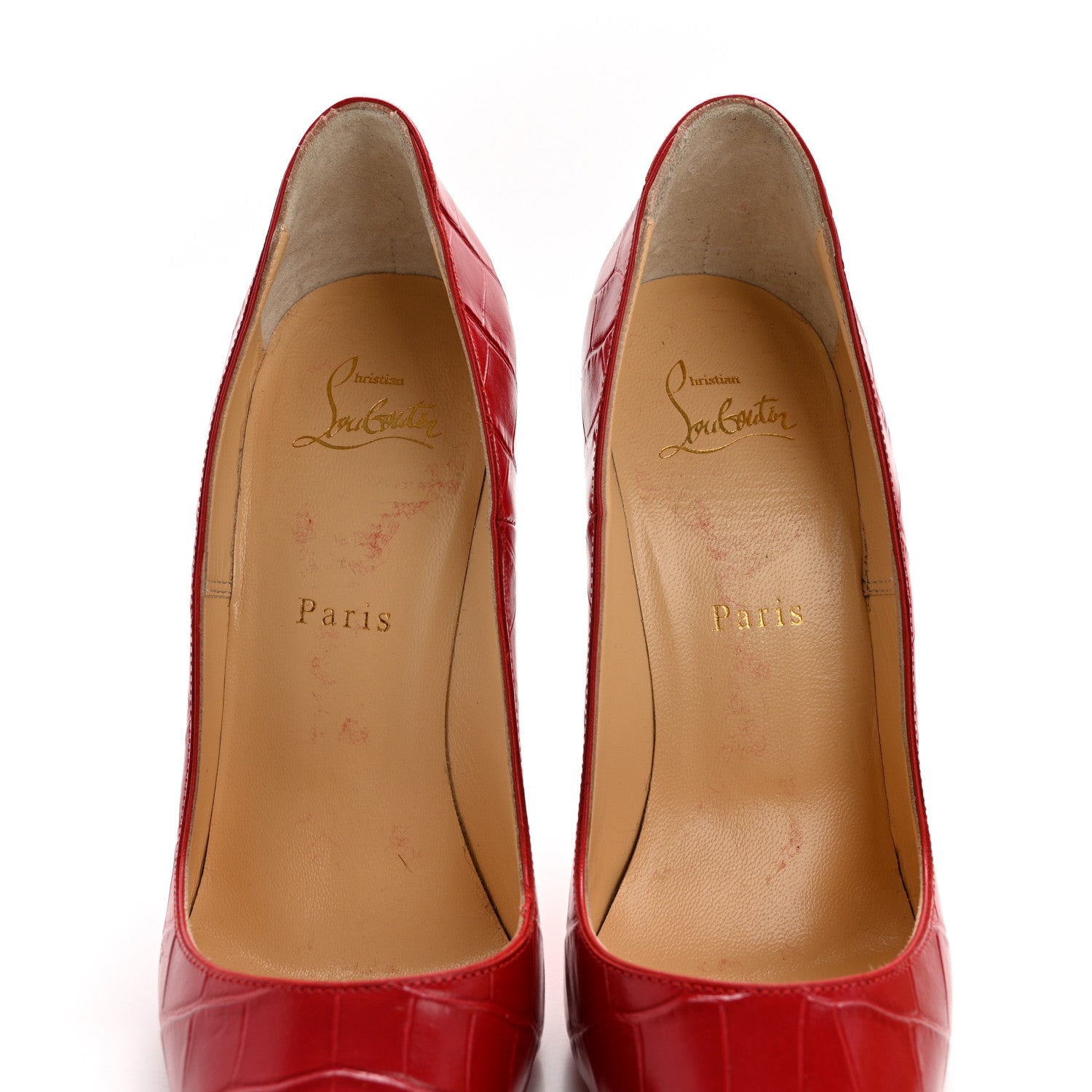 Christian Louboutin Calfskin Alligator Embossed So Kate 120 Pumps 38.5 Loubi 7 of 8