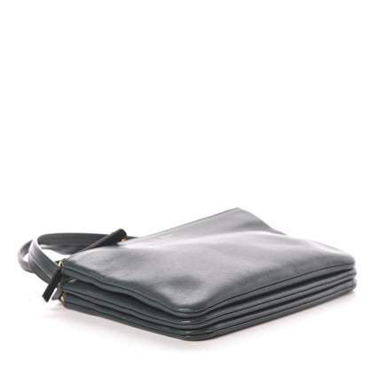 Celine Lambskin Small Trio Crossbody Bag Dark Green 4 of 11