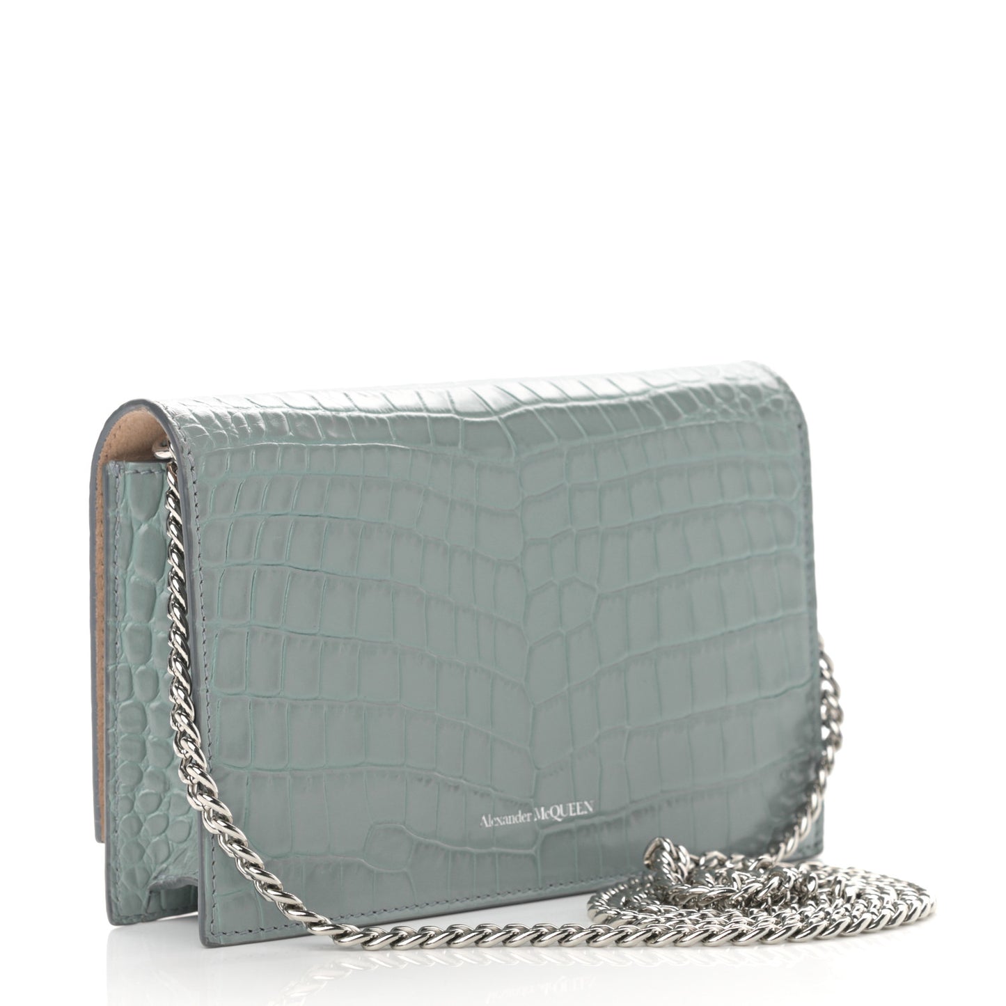Calfskin Crocodile Embossed Skull Mini Crossbody Bag
