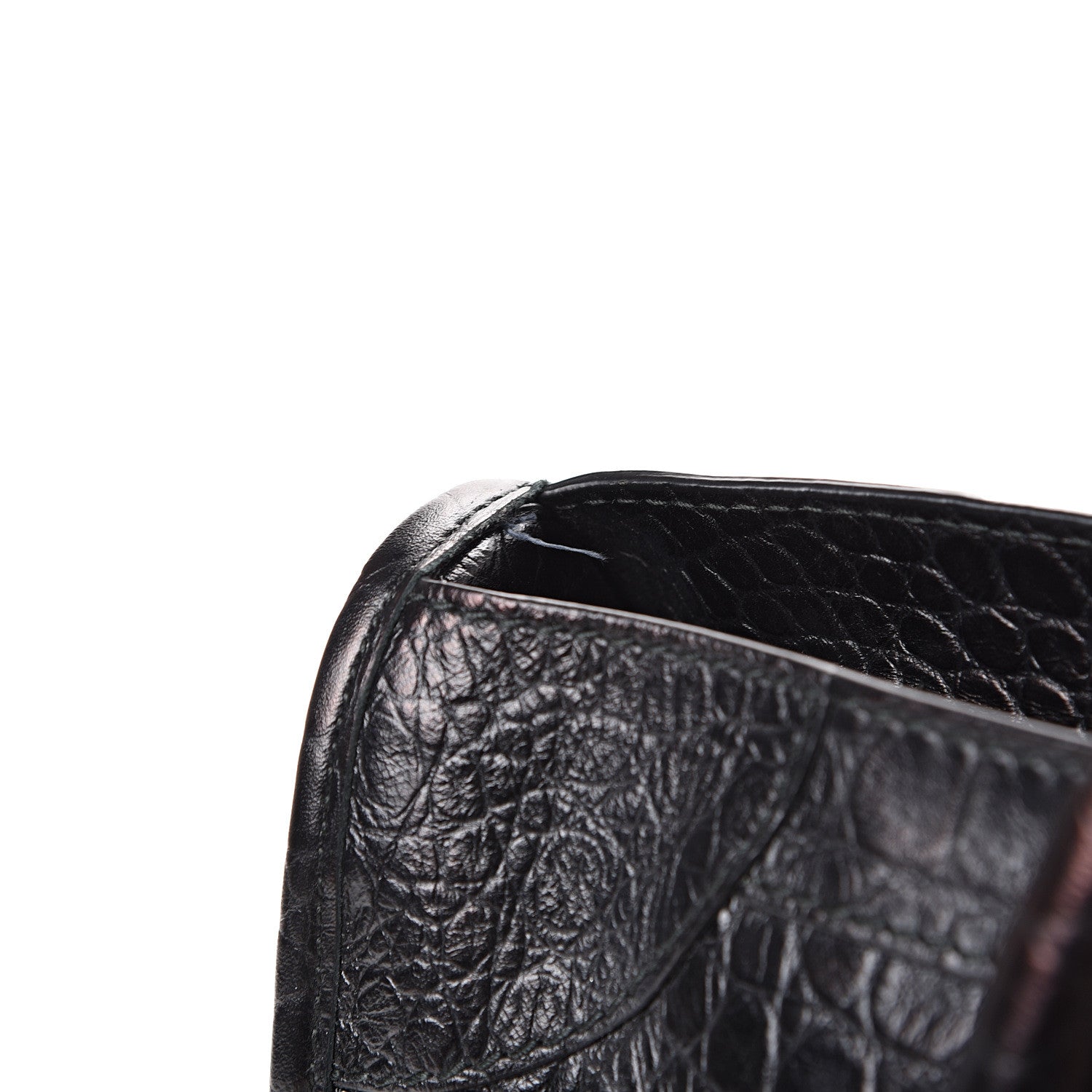 Balenciaga Calfskin Crocodile Embossed Giant 12 Gold Hardware City Black 13 of 14