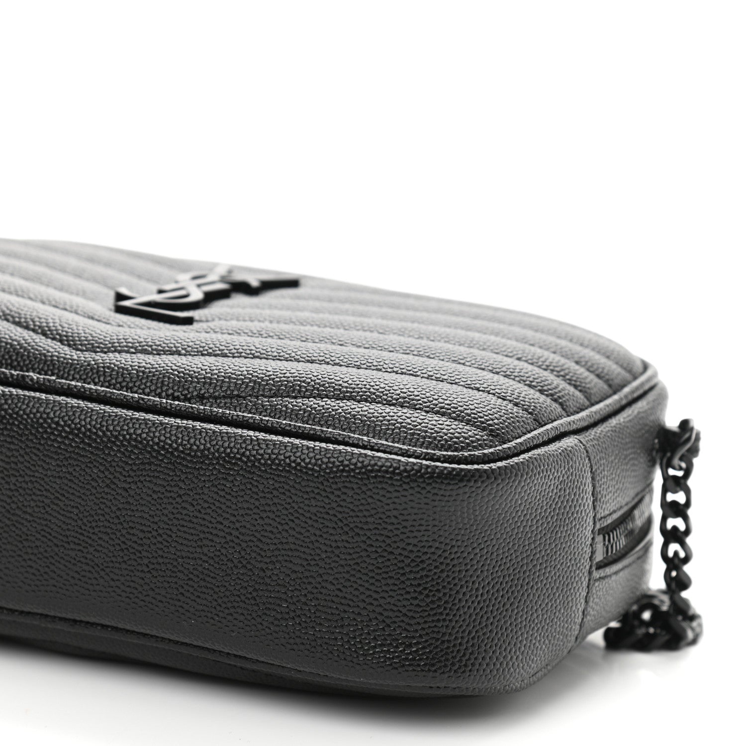 Saint Laurent Grain De Poudre Matelasse Monogram Mini Lou Camera Bag Black 9 of 11