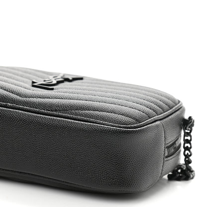 Saint Laurent Grain De Poudre Matelasse Monogram Mini Lou Camera Bag Black 9 of 11