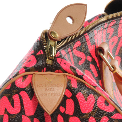 Louis Vuitton Monogram Graffiti Speedy 30 Fuchsia 6 of 8