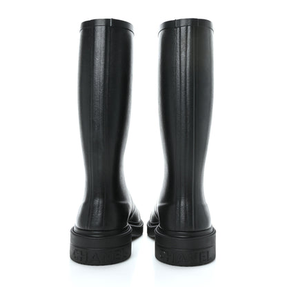 Chanel Caoutchouk CC High Boots 41 Black 5 of 8