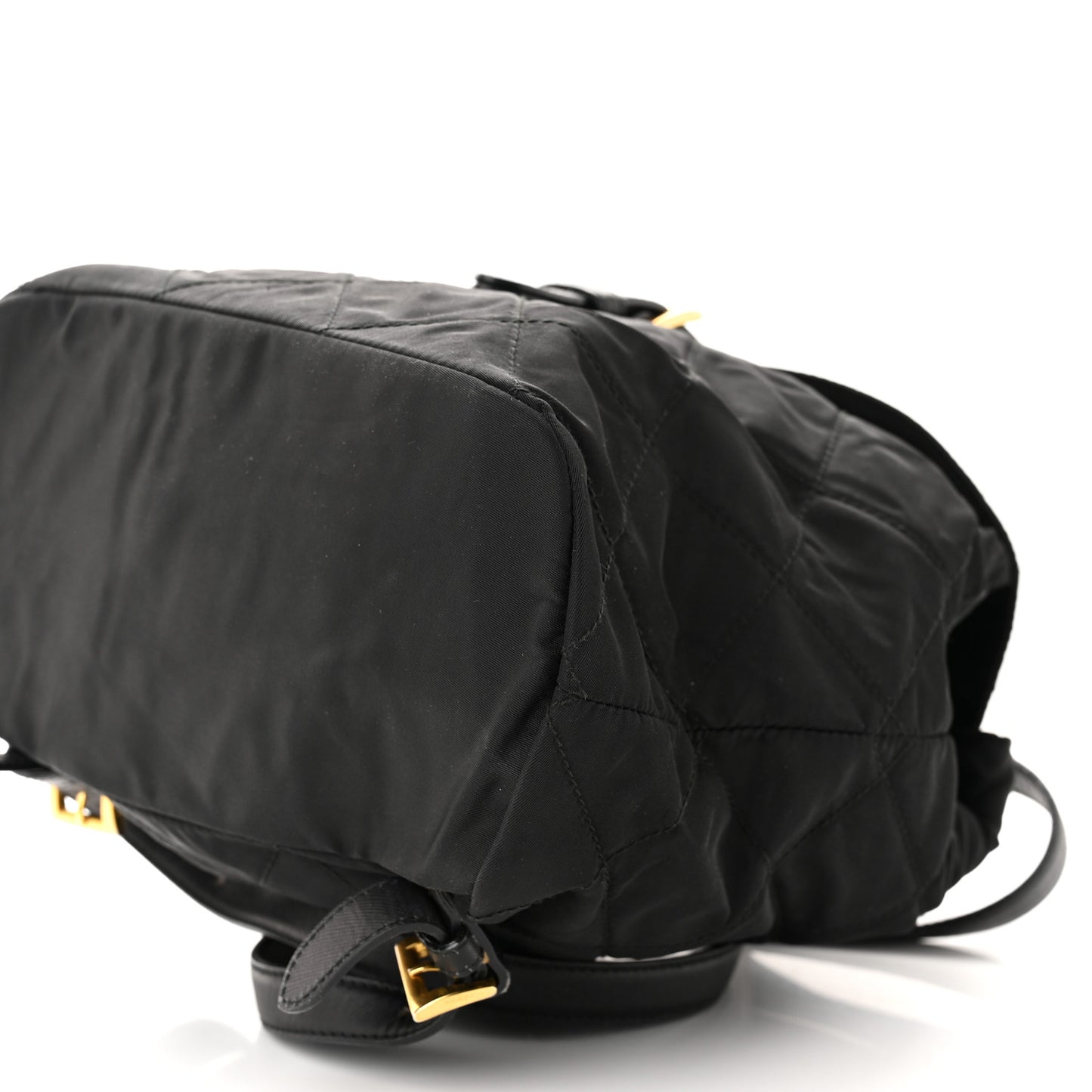 Tessuto Nylon Vela Quilted Chain Backpack Black