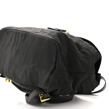 Prada Tessuto Nylon Vela Quilted Chain Backpack Black 10 of 13