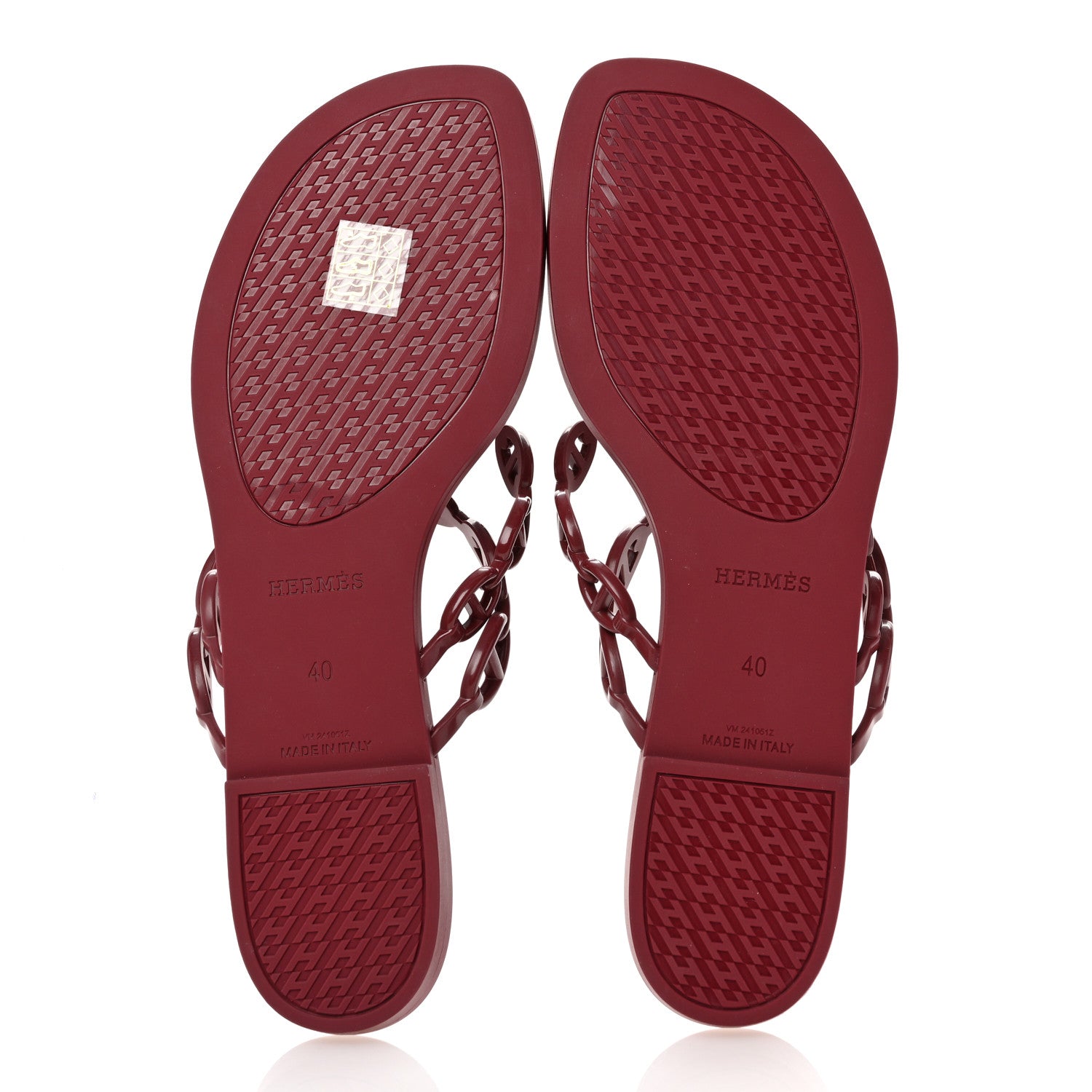 Hermes Rubber Chaine d'Ancre Island Sandals 40 Rouge H 6 of 9