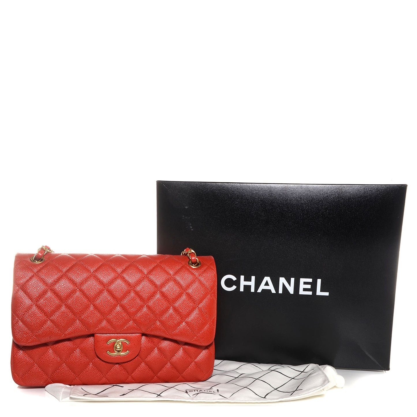 Pearly Caviar Jumbo Double Flap Orange