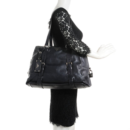 Prada Vitellino Mordo Shoulder Bag Anthracite 2 of 10