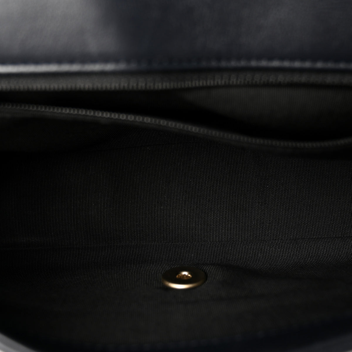 Lambskin Quilted Medium Graphic Flap Navy Black