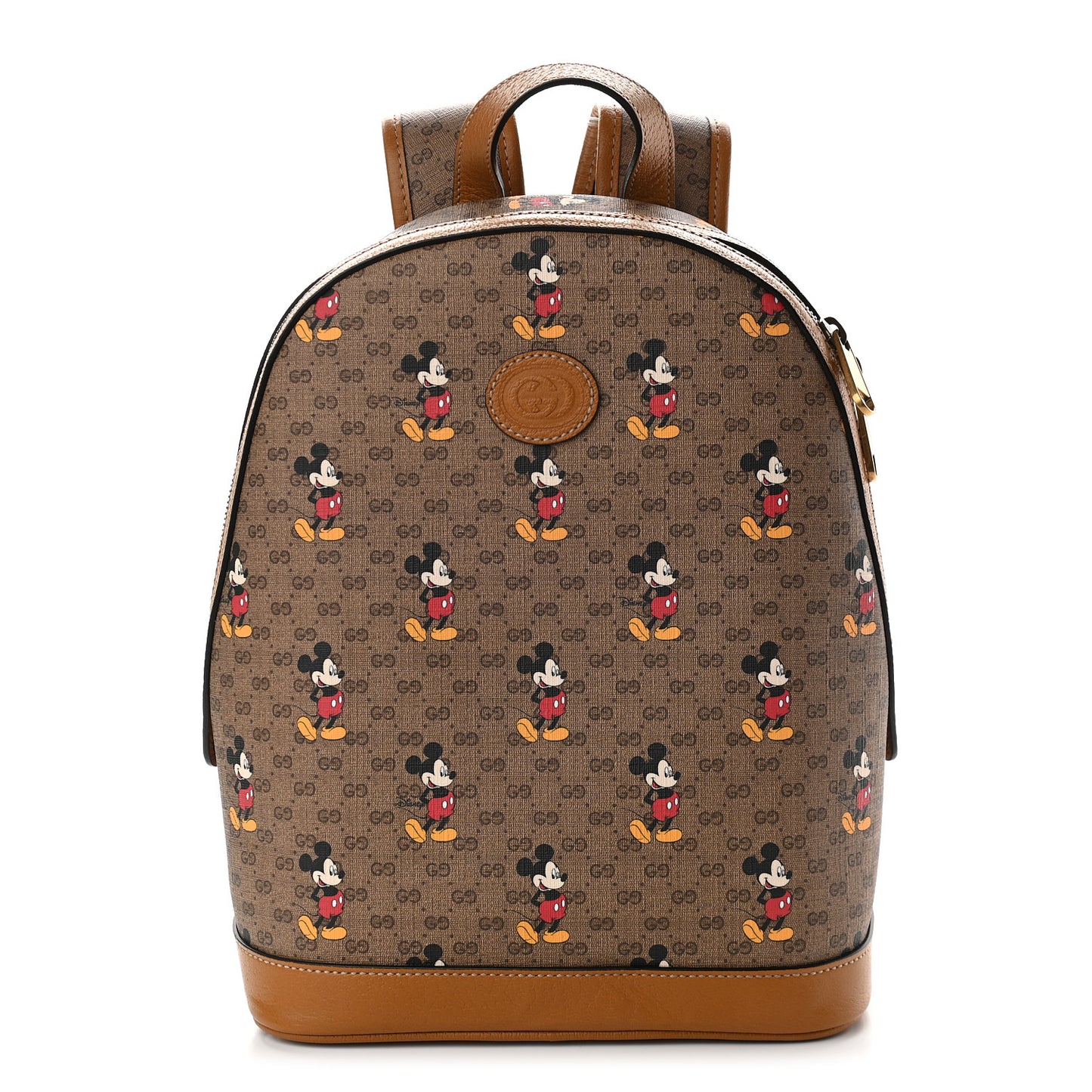 X DISNEY Mini Vintage GG Supreme Monogram Mickey Mouse Small Dome Backpack Beige Vintage Sun Oil