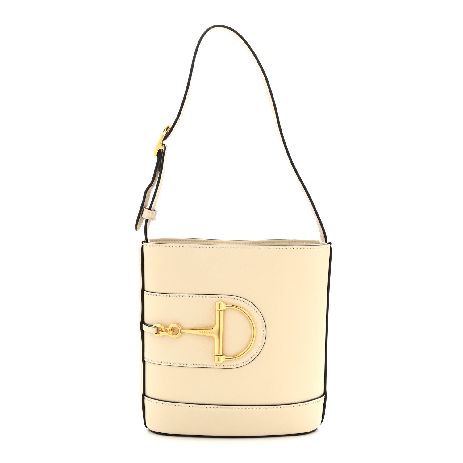 Gucci Arabella Calfskin Horsebit 73 Mini Bucket Bag White 1 of 12