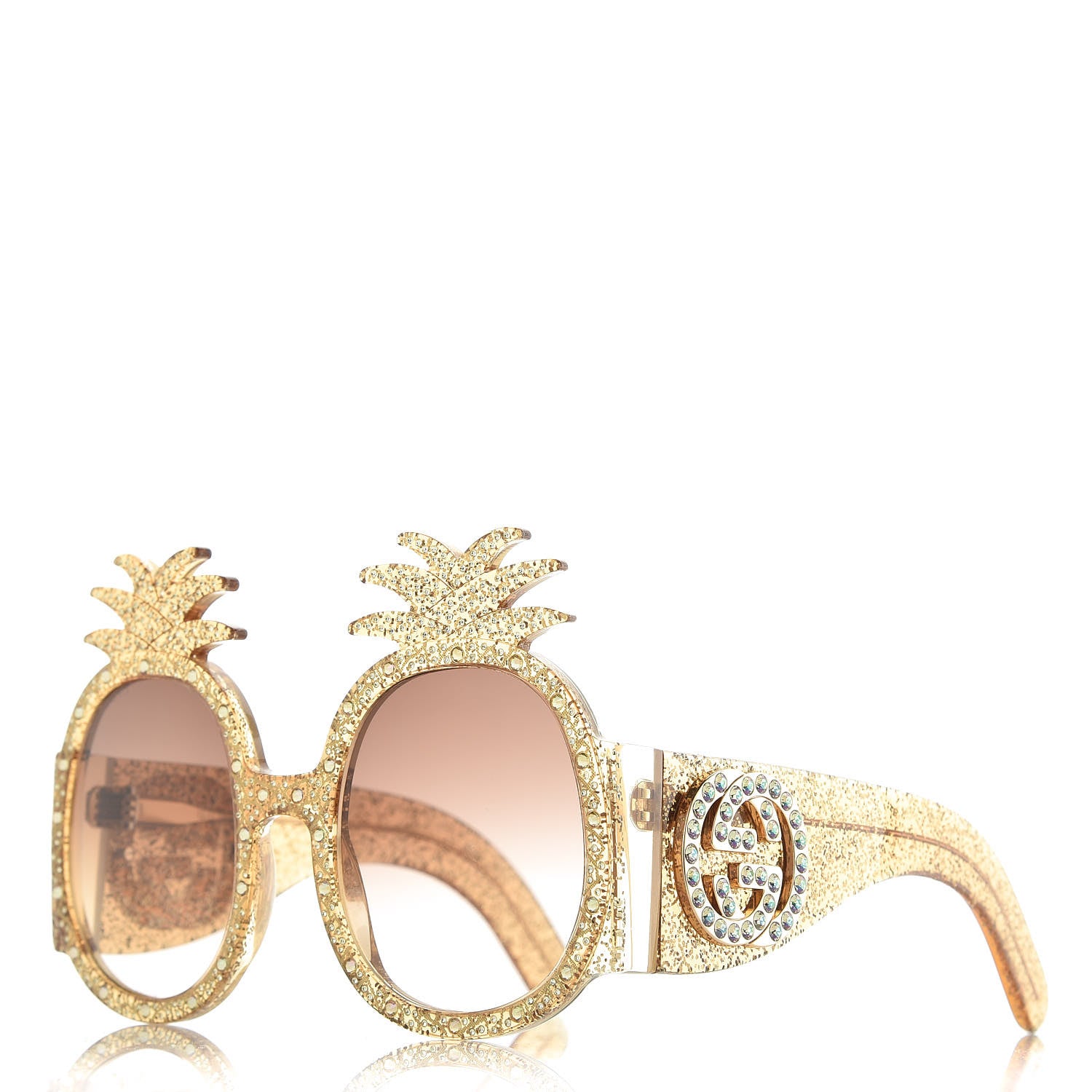 Gucci Acetate Pineapple GG0150/S Sunglasses Gold 1 of 6