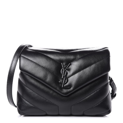 Saint Laurent Calfskin Y Quilted Monogram Toy Loulou Crossbody Bag Black 1 of 10