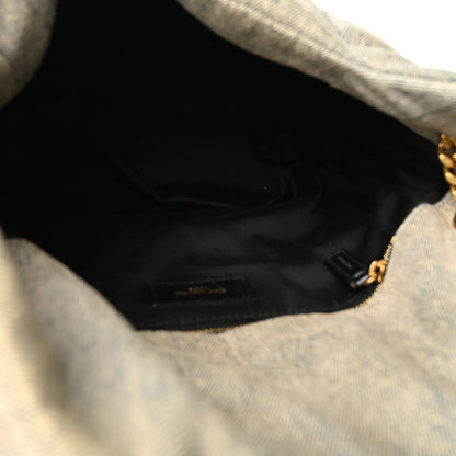 Saint Laurent Denim Quilted Medium Loulou Puffer Monogram Chain Satchel Rodeo Blue 5 of 10