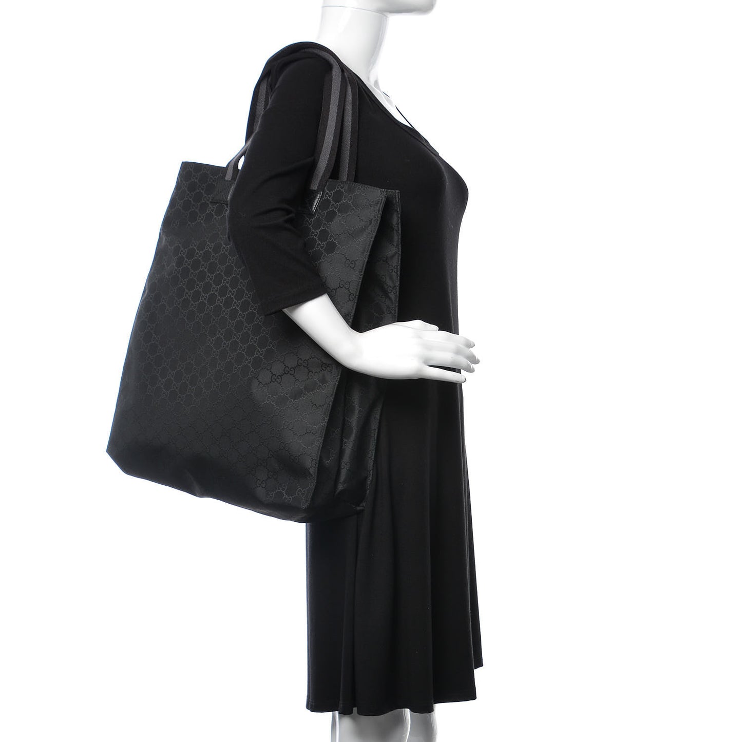 Nylon Monogram Vertical Tote Black