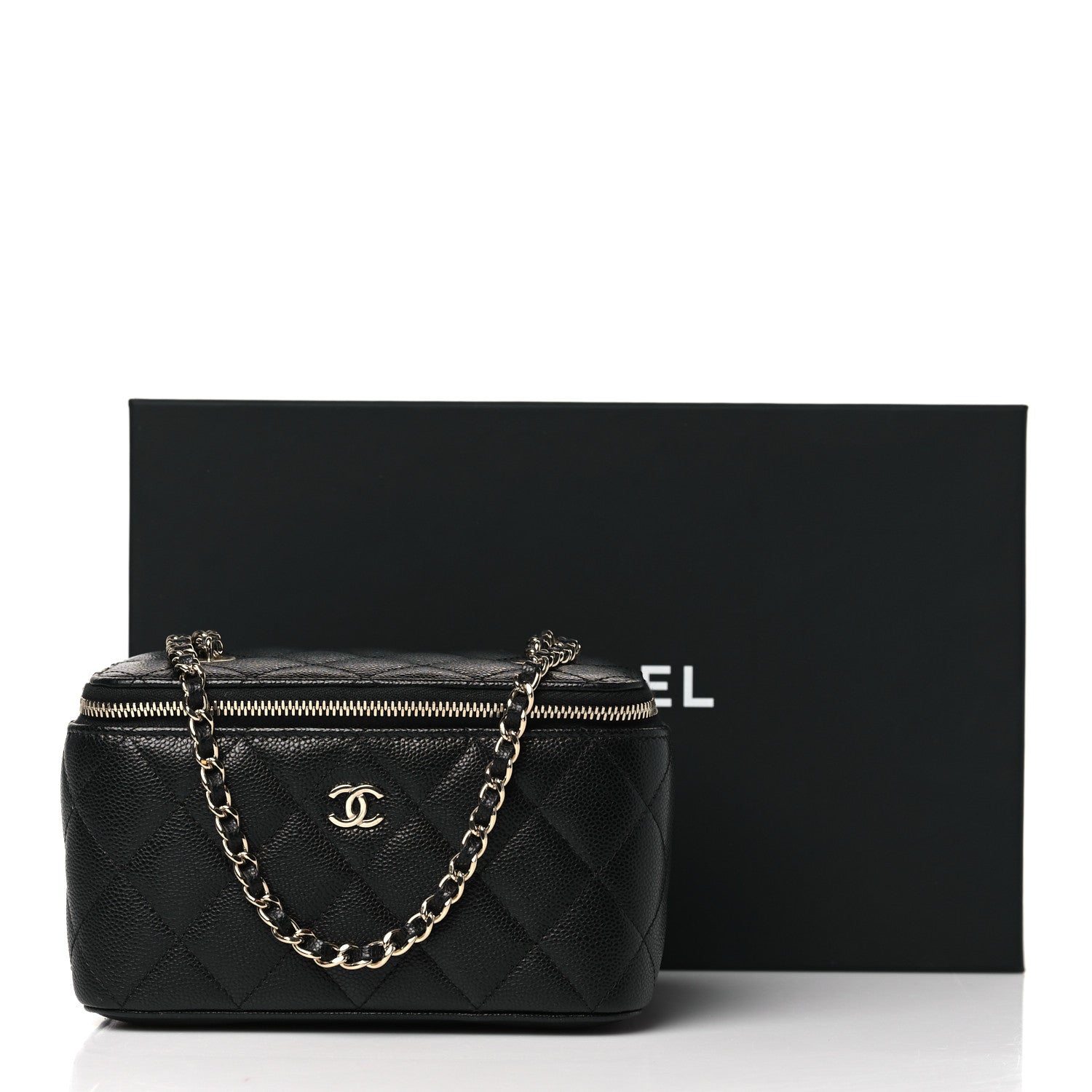 Chanel Caviar Quilted Small Vanity Case With Chain Black 11 of 11
