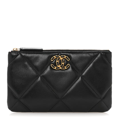 Chanel Lambskin Quilted Small Chanel 19 Pouch Black 1 of 11