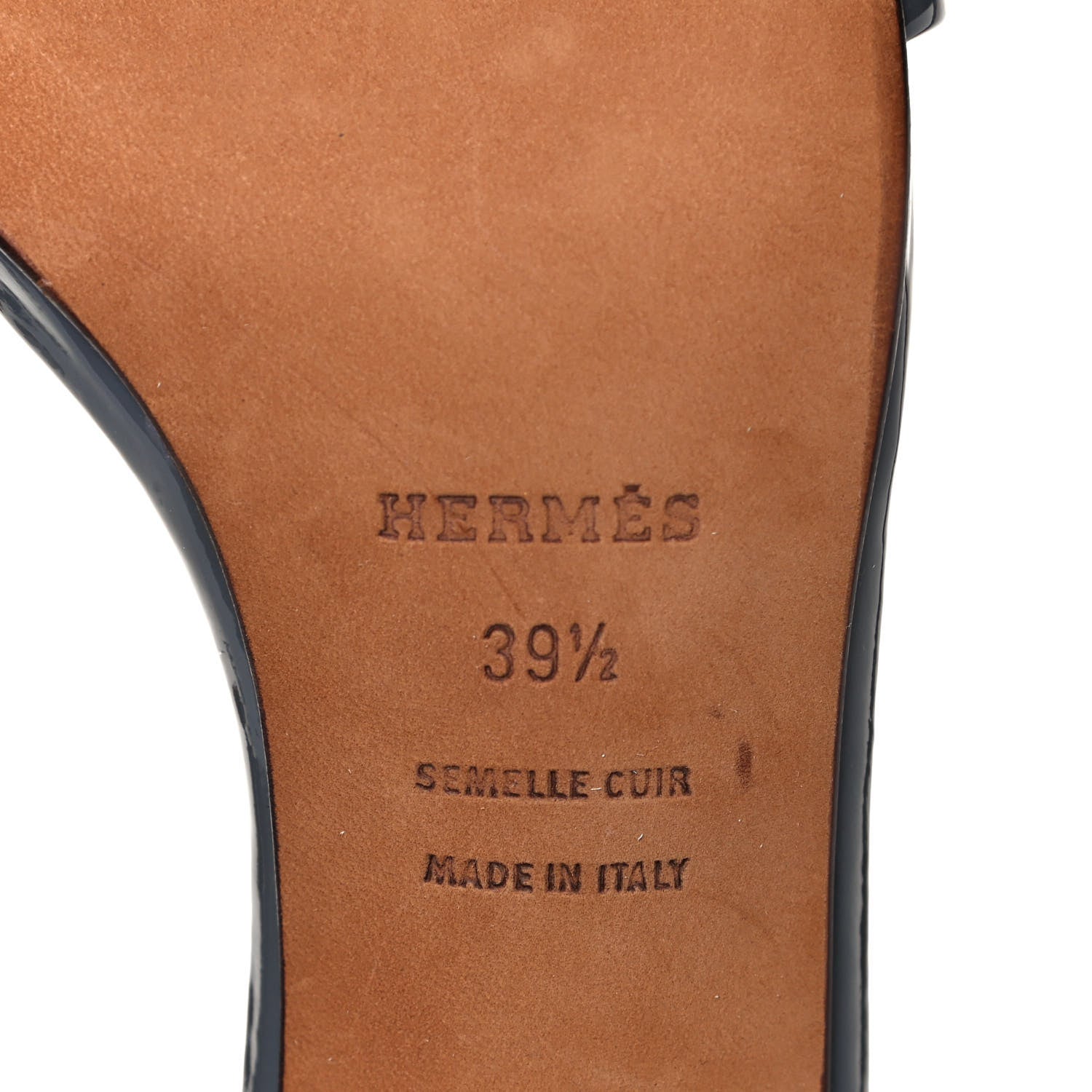 Hermes Suede Patent Brogue Tassel Sandals 39.5 6 of 7
