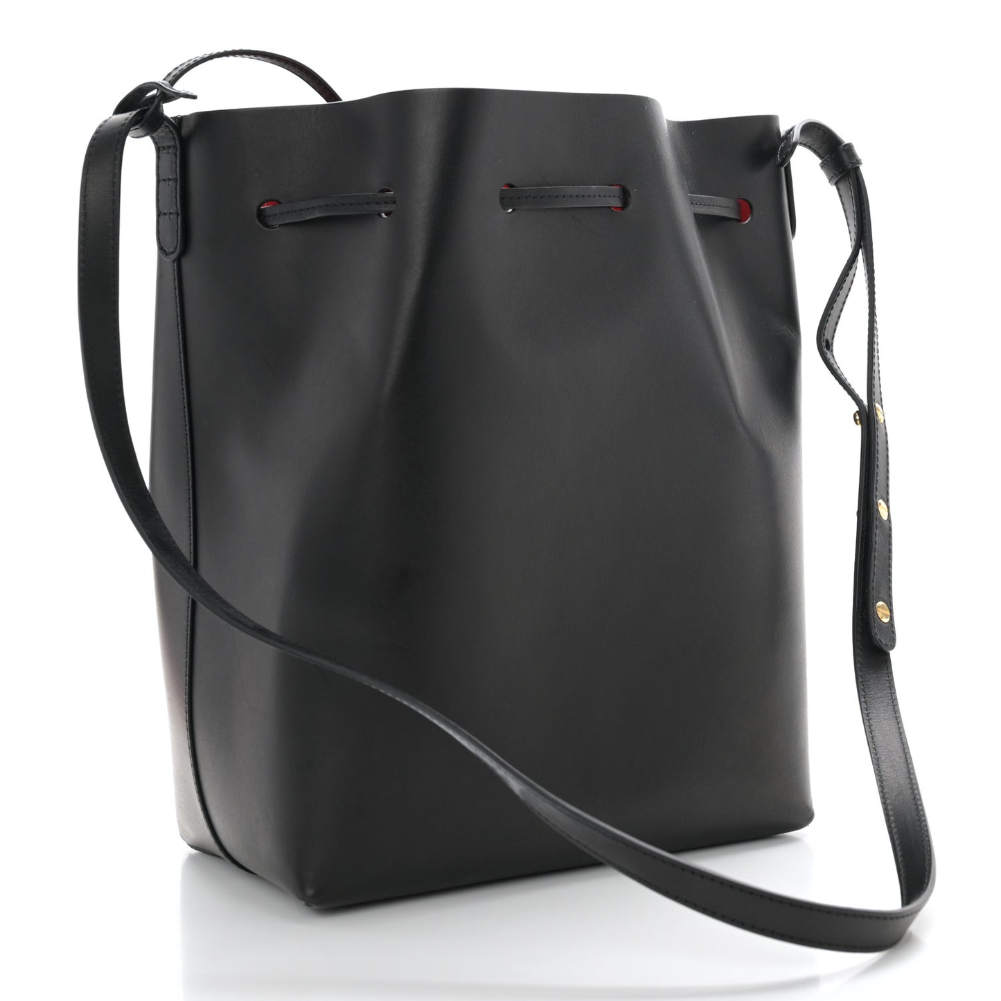 Vegetable Tanned Calfskin Bucket Bag Black Flamma