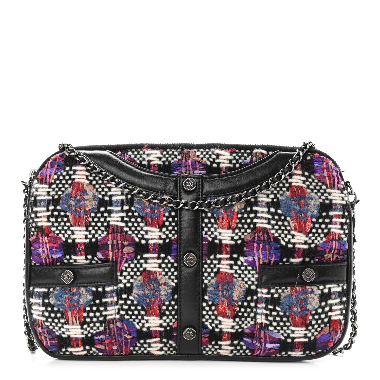 Chanel Tweed Lambskin Girl Shoulder Bag Multicolor Black 1 of 9