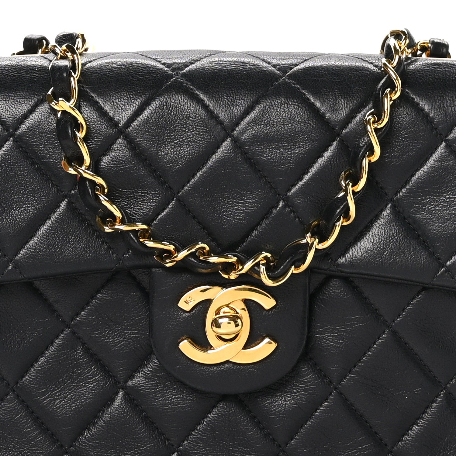 Chanel Lambskin Quilted Mini Square Flap Black 8 of 10