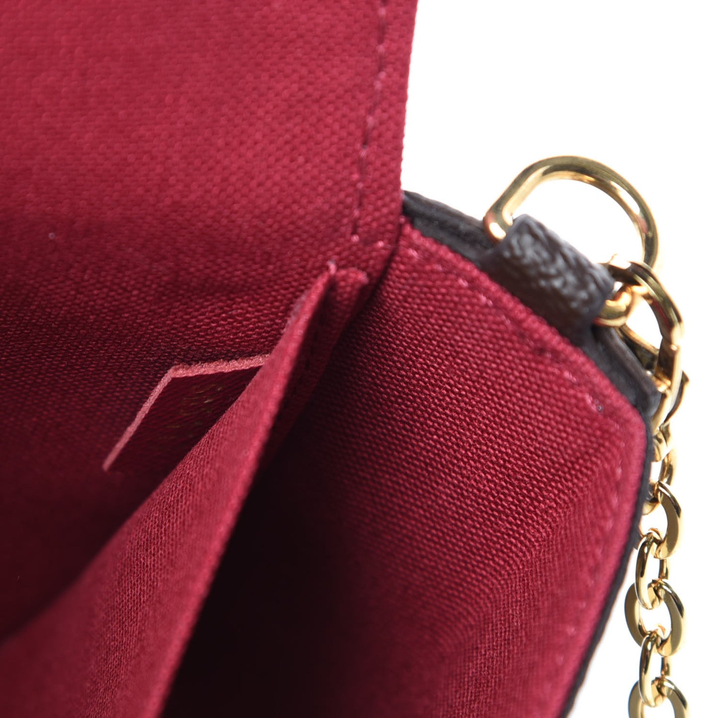 Monogram Pochette Felicie Chain Wallet Fuchsia