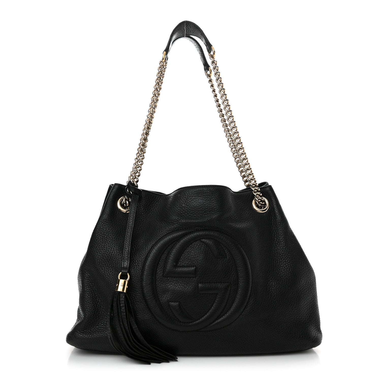 Gucci Pebbled Calfskin Medium Soho Chain Shoulder Bag Black 1 of 22