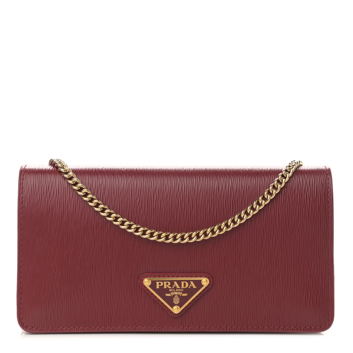 Vitello Move Triangle Logo Mini Crossbody Bag Rubino