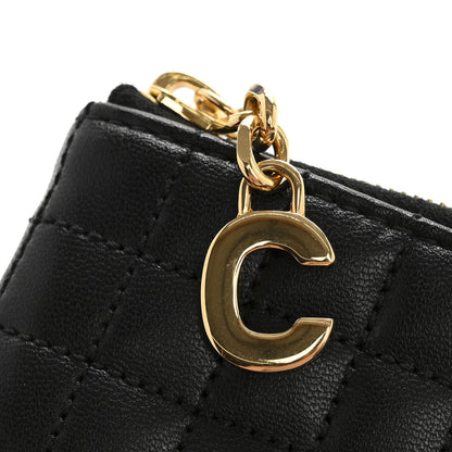 Celine Calfskin Quilted C Charm Pouch Black 10 of 10